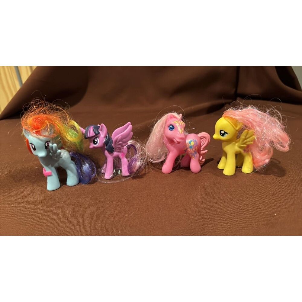 lot of 4 My Little Pony McDonalds Hasbro Sparkle Fluttershy Cheerilee Rainbow Da